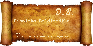 Dianiska Boldizsár névjegykártya